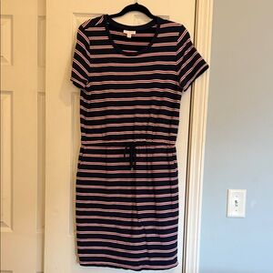 Charter Clun Navy Red White Striped Dress M
